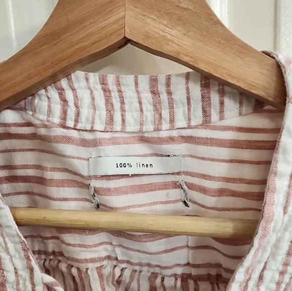 100% Linen Tank With Tie Front Detail Size S/m - Picture 2 of 3